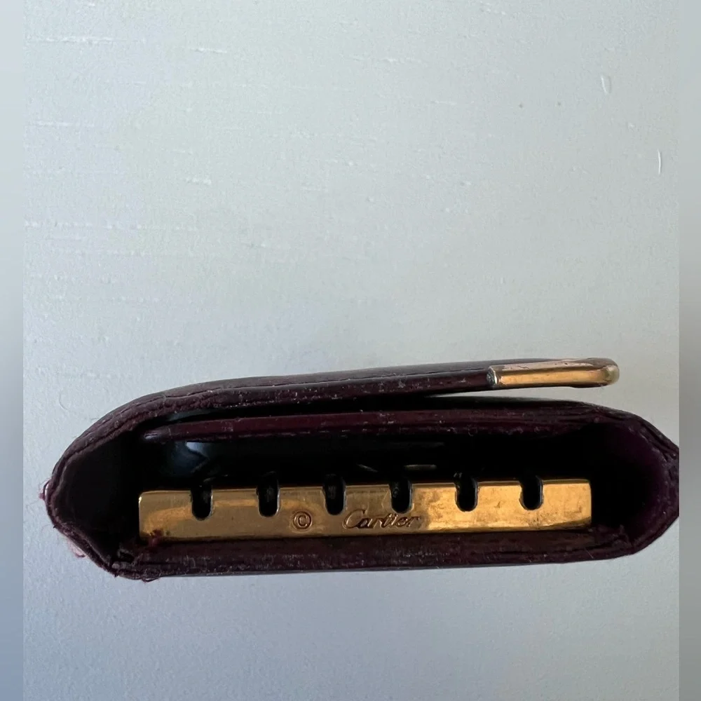 Authentic Must de Cartier, 6 key ring holder . Burgundy calfskin - Picture 8 of 11